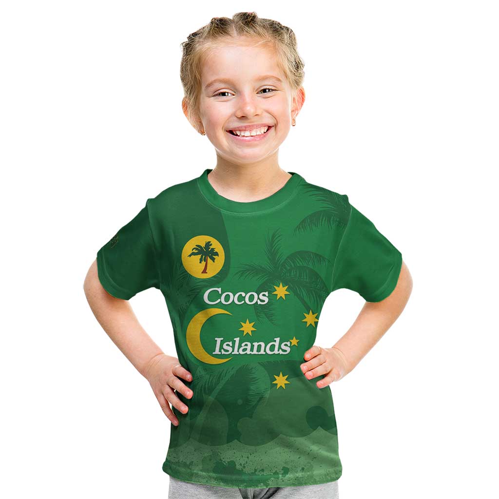 Australia Cocos Keeling Islands Kid T Shirt Southern Cross Palm Tree Pattern - Vibe Hoodie