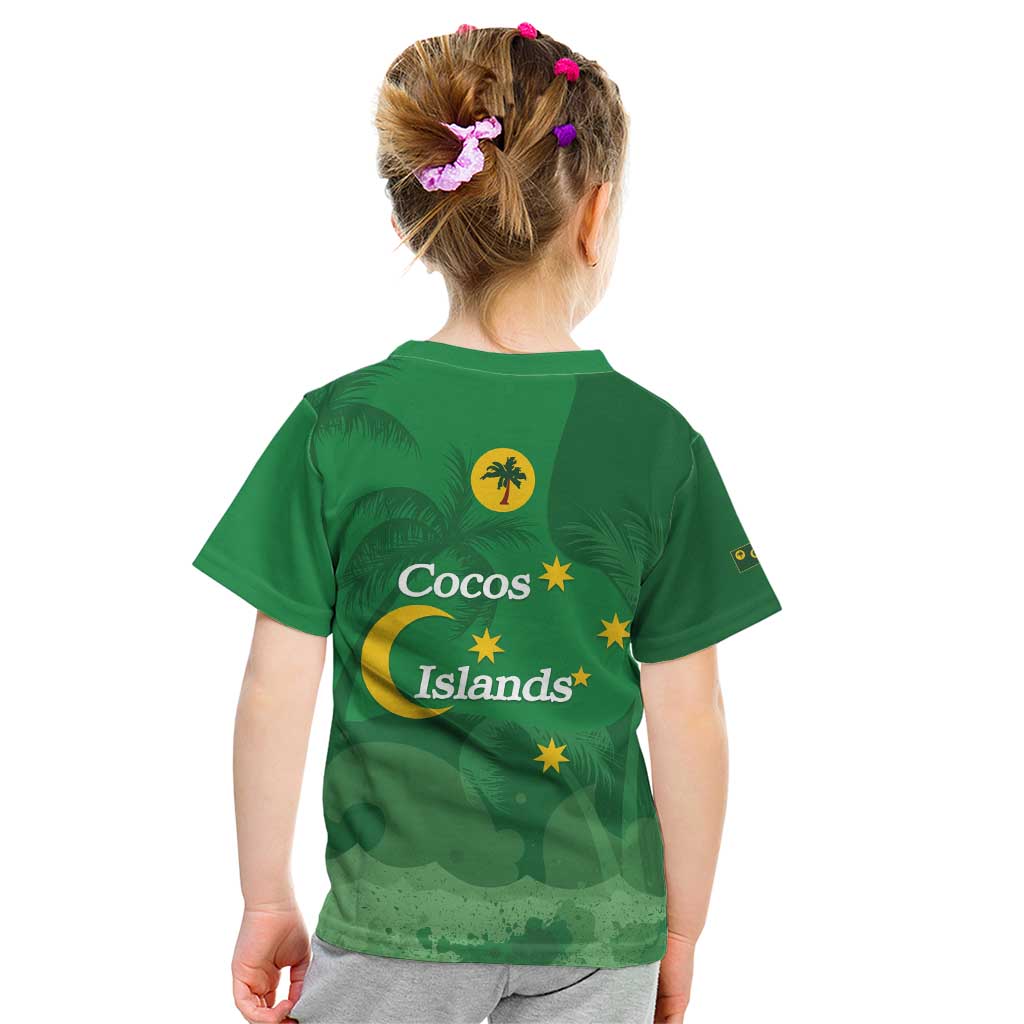 Australia Cocos Keeling Islands Kid T Shirt Southern Cross Palm Tree Pattern - Vibe Hoodie