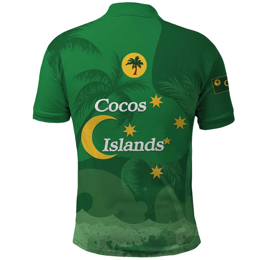 Australia Cocos Keeling Islands Polo Shirt Southern Cross Palm Tree Pattern - Vibe Hoodie