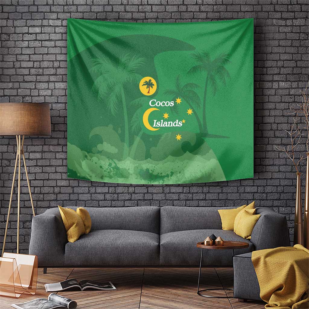 Australia Cocos Keeling Islands Tapestry Southern Cross Palm Tree Pattern - Vibe Hoodie