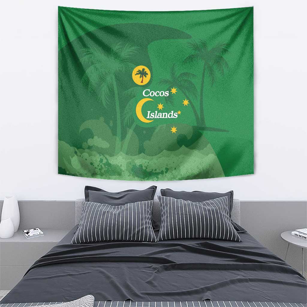 Australia Cocos Keeling Islands Tapestry Southern Cross Palm Tree Pattern - Vibe Hoodie