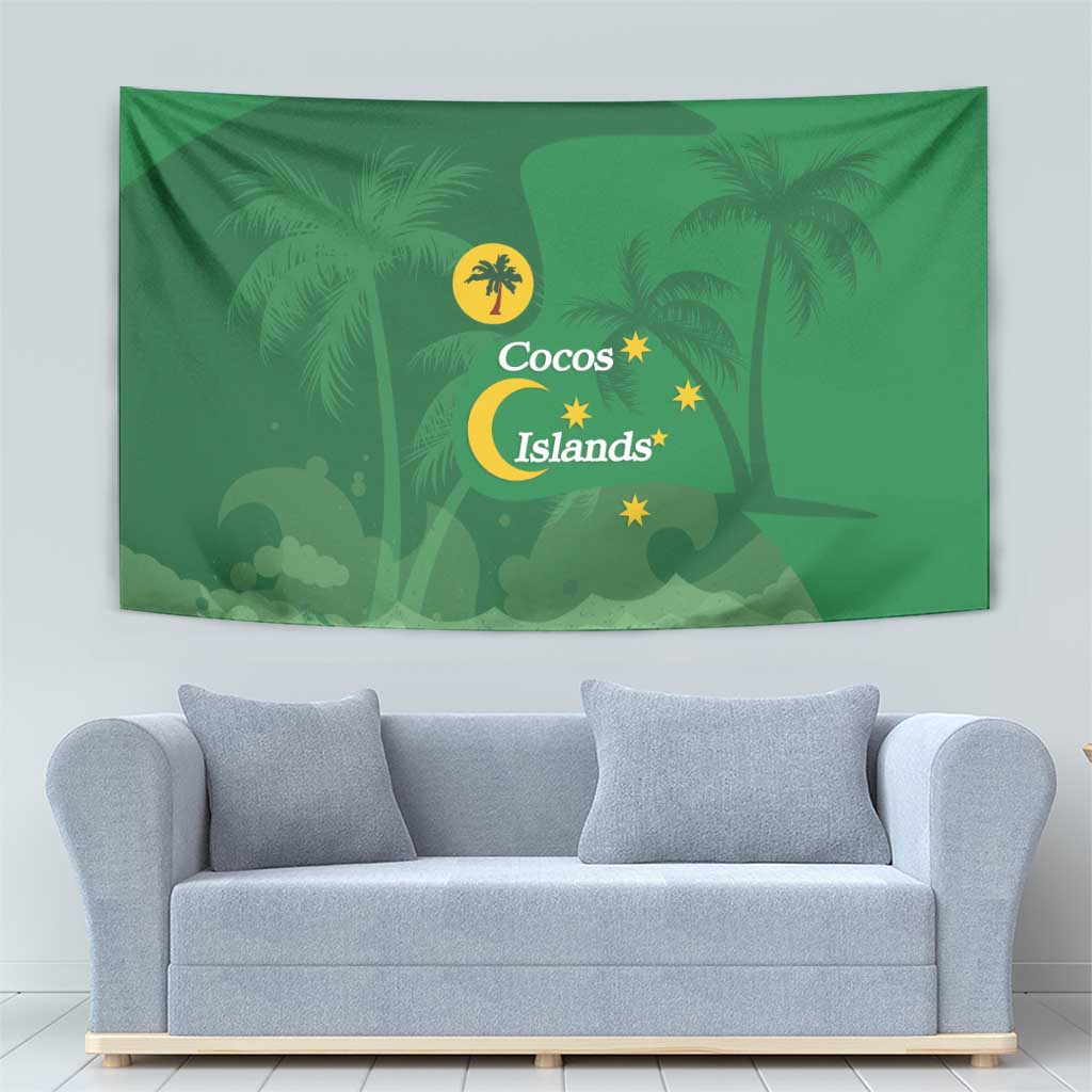 Australia Cocos Keeling Islands Tapestry Southern Cross Palm Tree Pattern - Vibe Hoodie