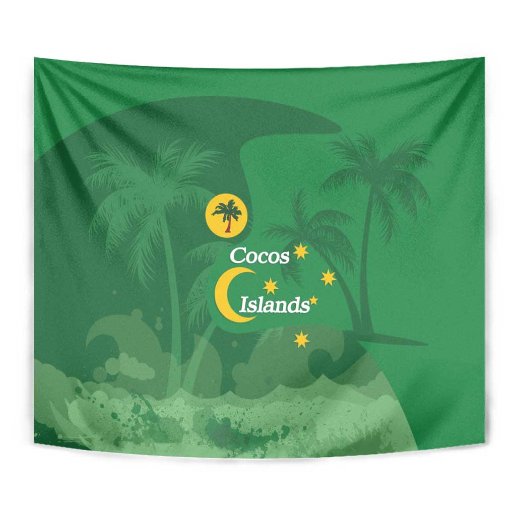 Australia Cocos Keeling Islands Tapestry Southern Cross Palm Tree Pattern - Vibe Hoodie