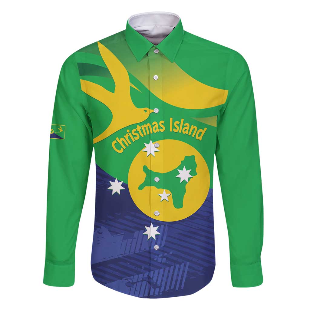 Personalised Australia Christmas Island Family Matching Long Sleeve Bodycon Dress and Hawaiian Shirt Wilayah Pulau Krismas Flag Color - Vibe Hoodie