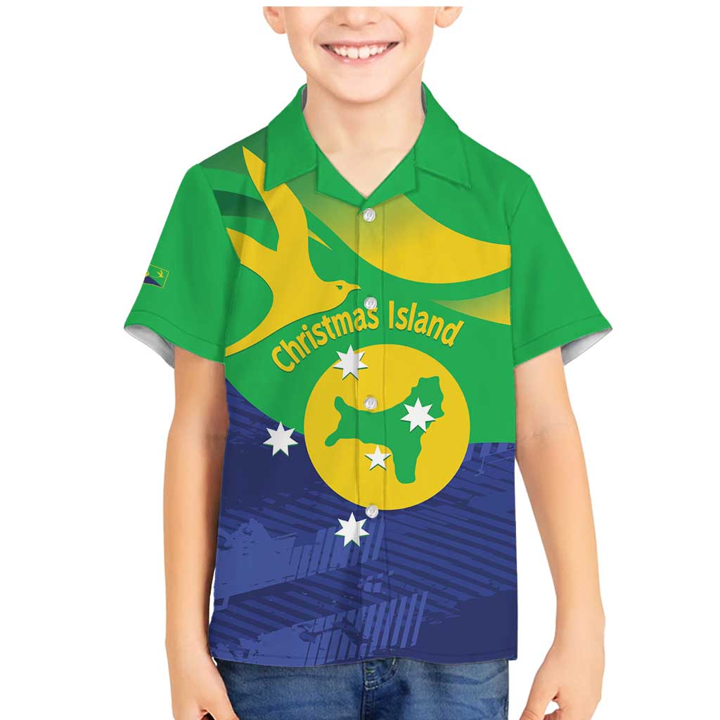 Personalised Australia Christmas Island Family Matching Mermaid Dress and Hawaiian Shirt Wilayah Pulau Krismas Flag Color - Vibe Hoodie