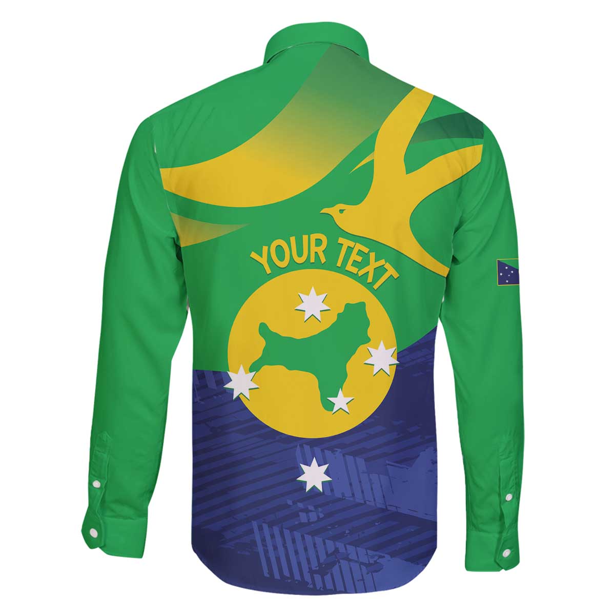 Personalised Australia Christmas Island Family Matching Off The Shoulder Long Sleeve Dress and Hawaiian Shirt Wilayah Pulau Krismas Flag Color - Vibe Hoodie