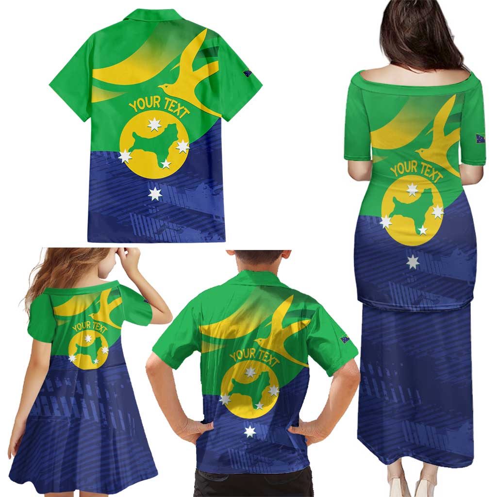 Personalised Australia Christmas Island Family Matching Puletasi and Hawaiian Shirt Wilayah Pulau Krismas Flag Color - Vibe Hoodie