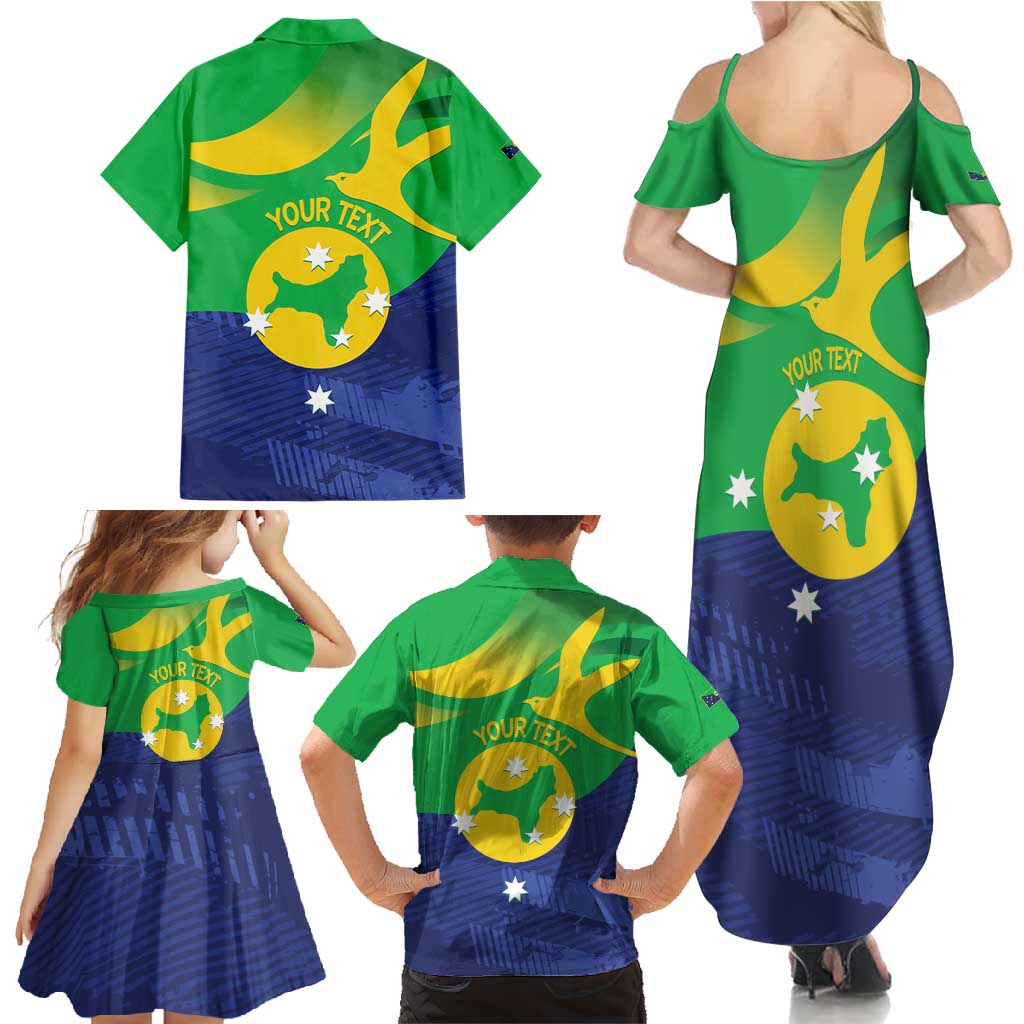 Personalised Australia Christmas Island Family Matching Summer Maxi Dress and Hawaiian Shirt Wilayah Pulau Krismas Flag Color - Vibe Hoodie