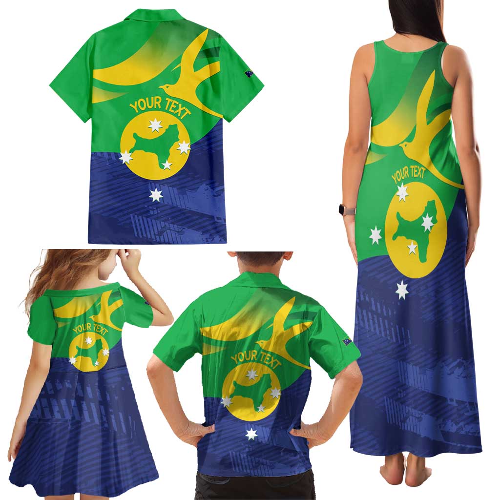 Personalised Australia Christmas Island Family Matching Tank Maxi Dress and Hawaiian Shirt Wilayah Pulau Krismas Flag Color - Vibe Hoodie
