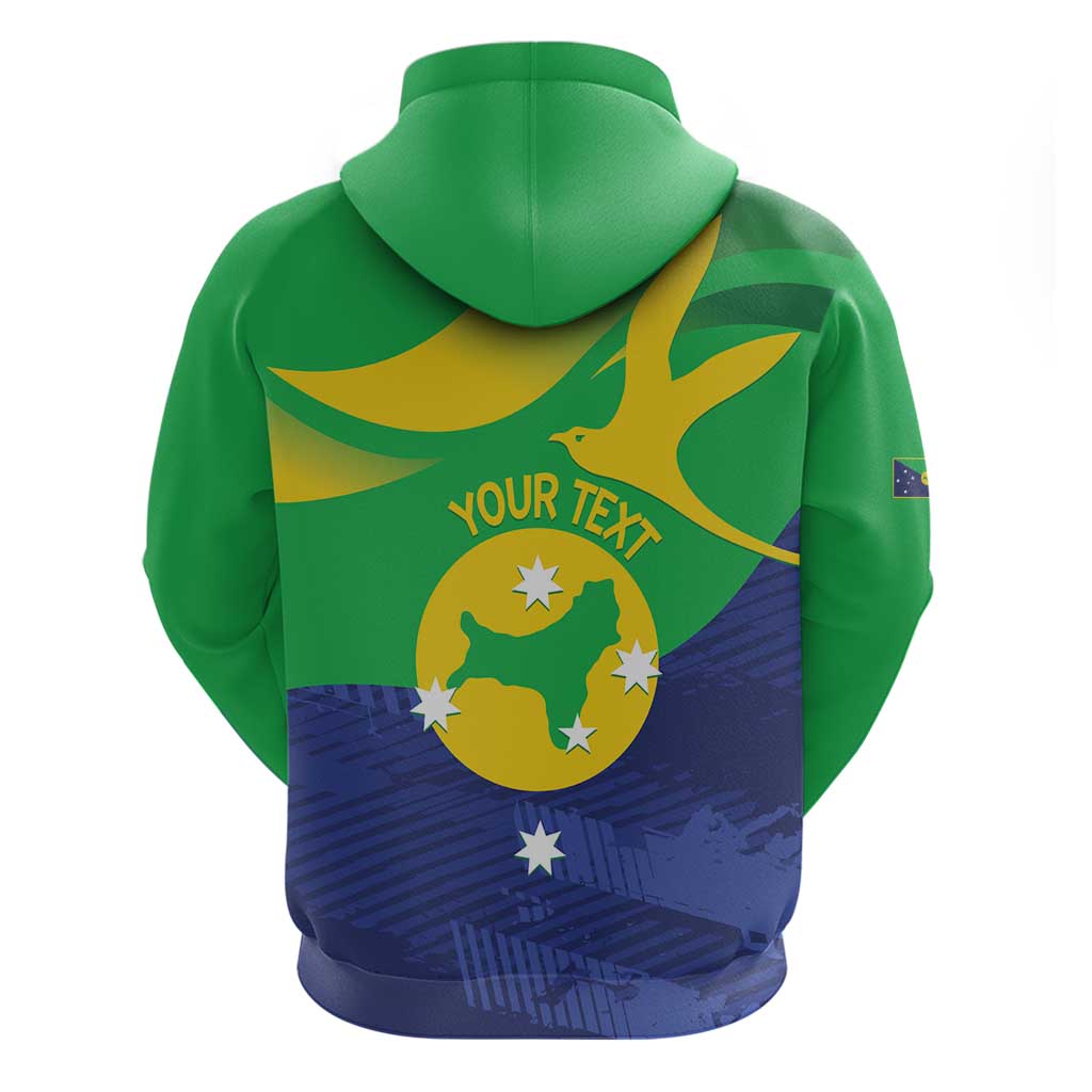Personalised Australia Christmas Island Hoodie Wilayah Pulau Krismas Flag Color - Vibe Hoodie