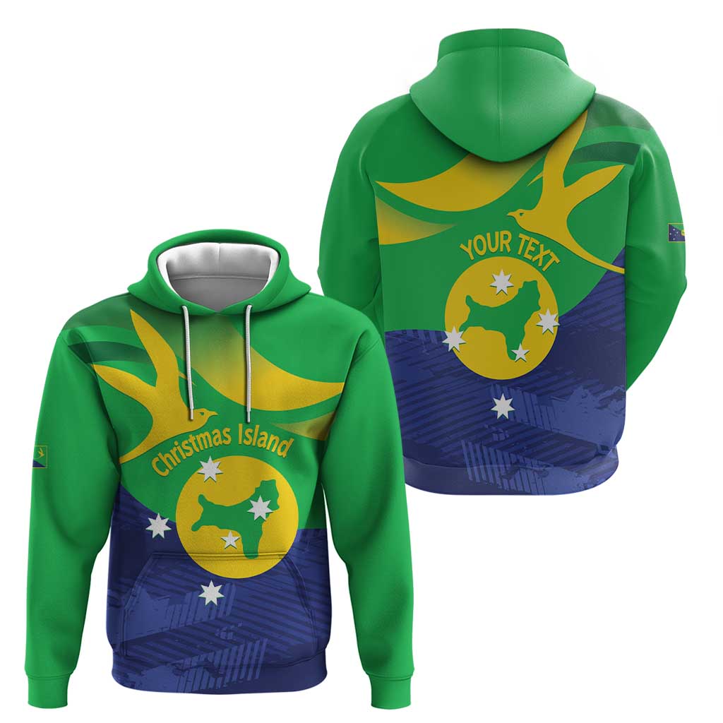 Personalised Australia Christmas Island Hoodie Wilayah Pulau Krismas Flag Color - Vibe Hoodie