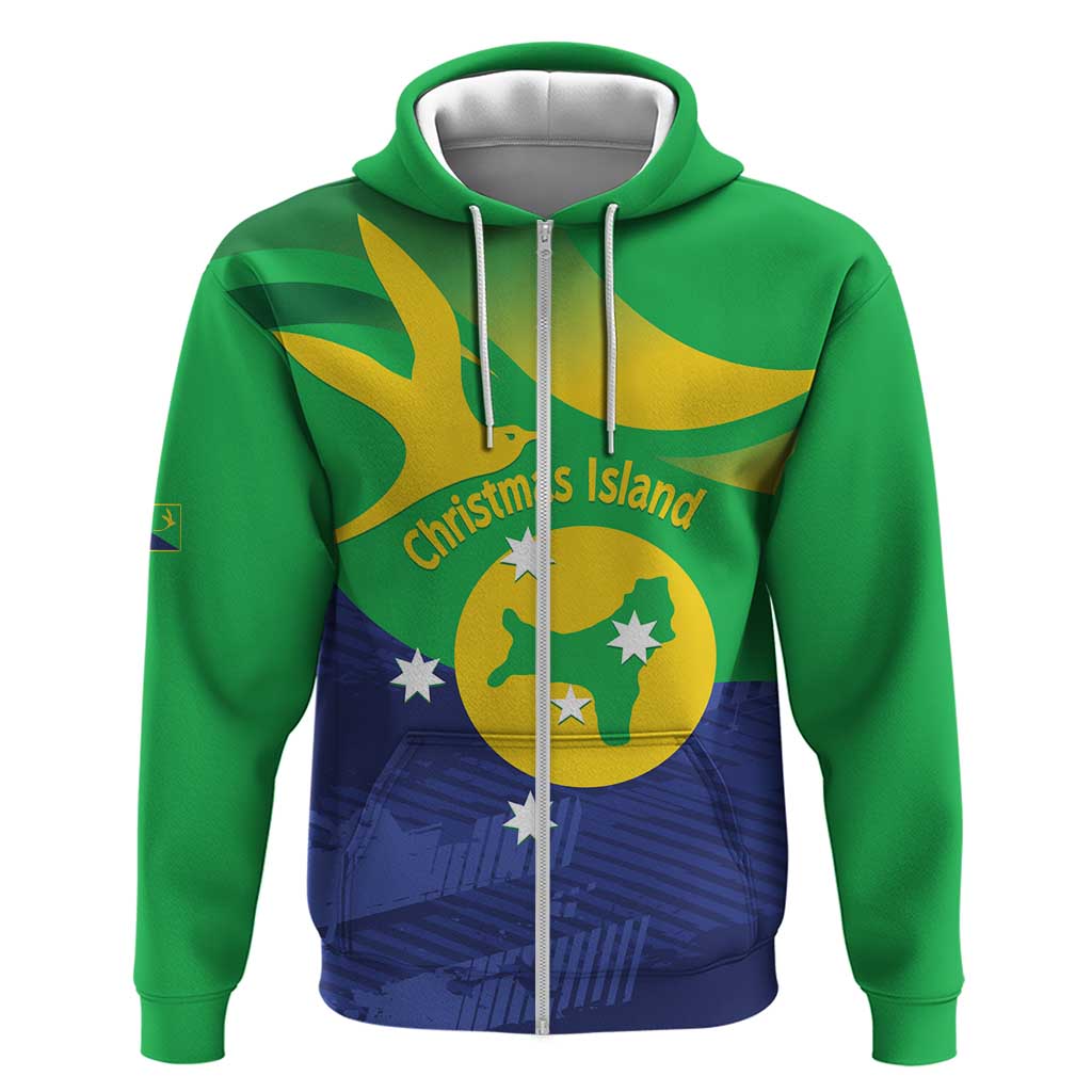 Personalised Australia Christmas Island Hoodie Wilayah Pulau Krismas Flag Color - Vibe Hoodie