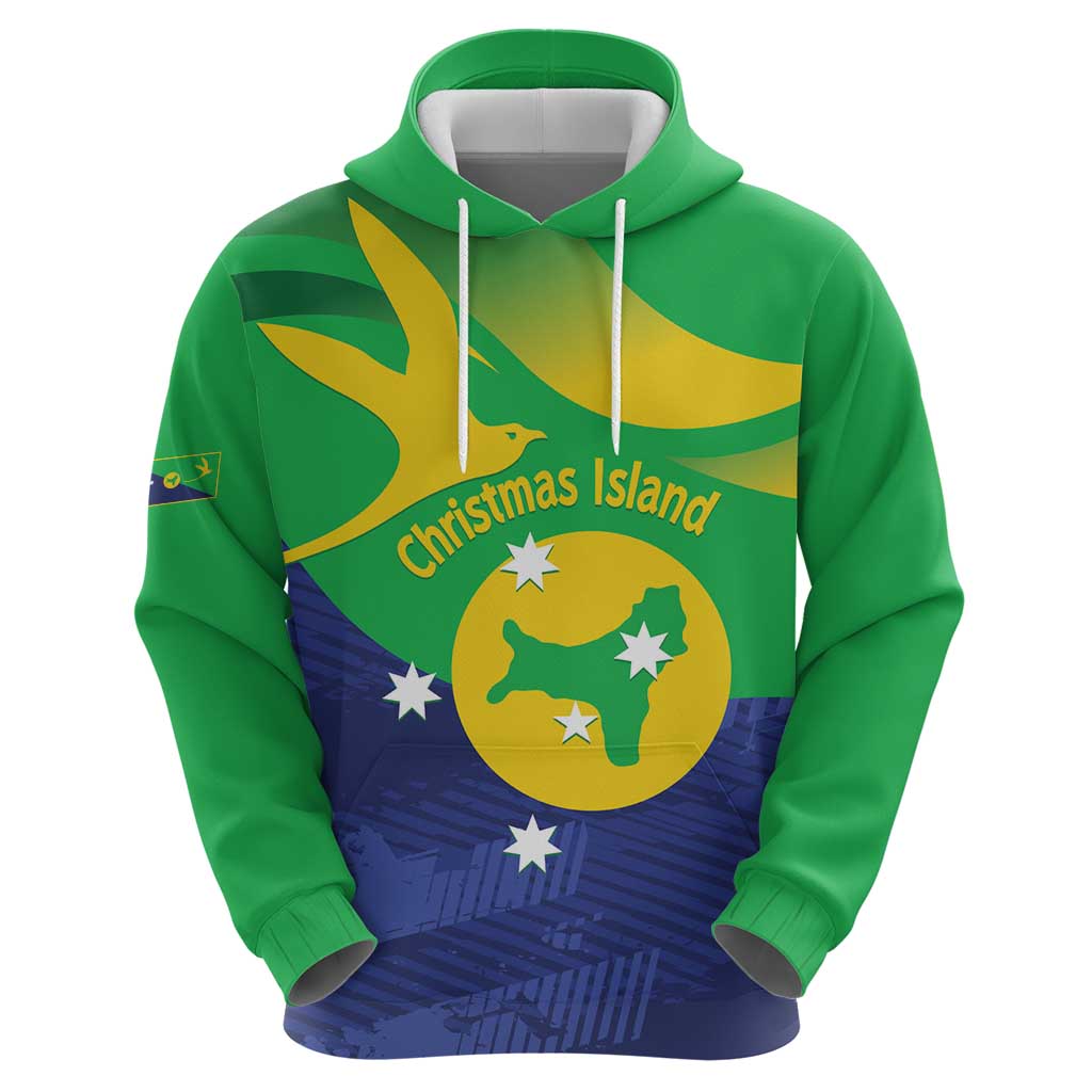 Personalised Australia Christmas Island Hoodie Wilayah Pulau Krismas Flag Color - Vibe Hoodie