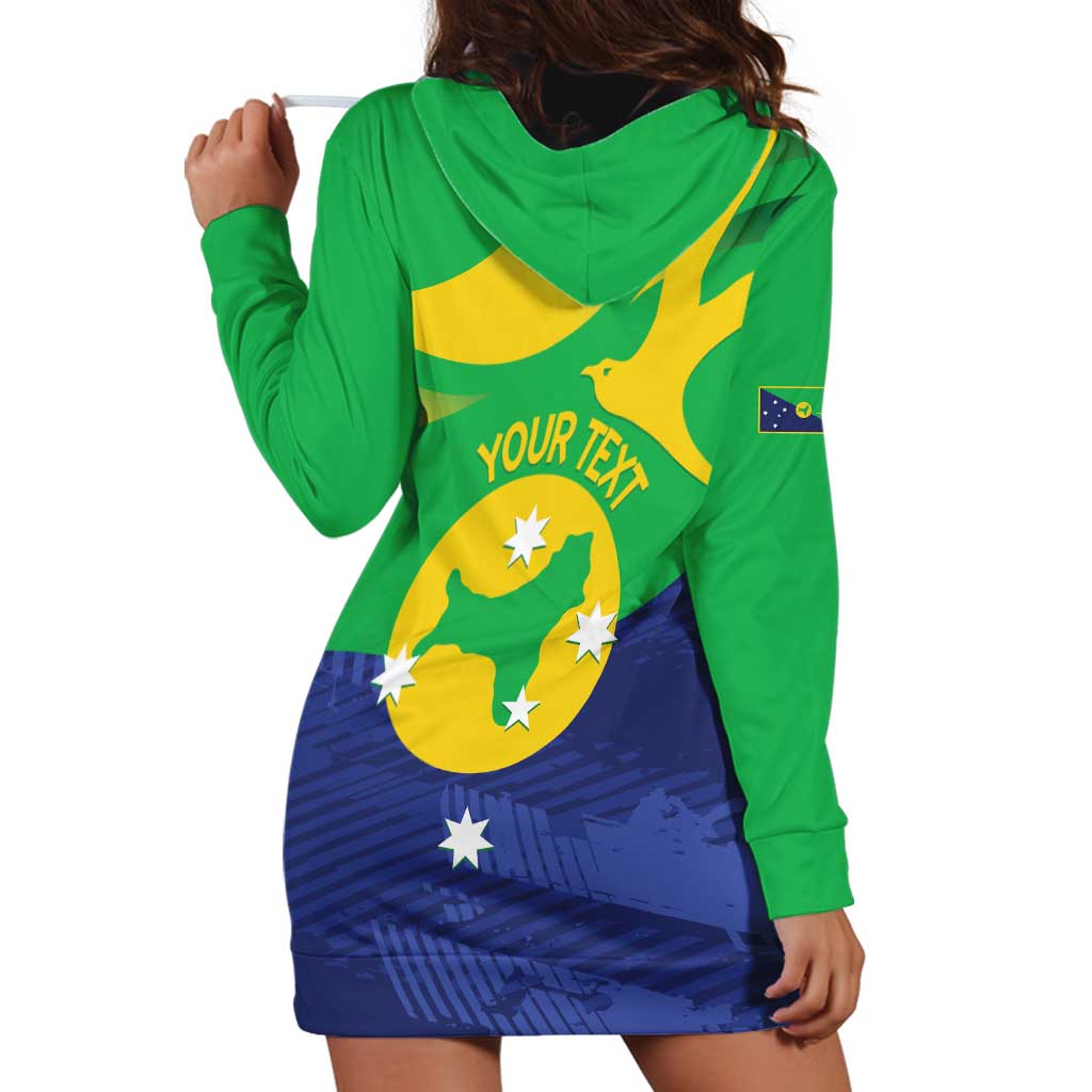Personalised Australia Christmas Island Hoodie Dress Wilayah Pulau Krismas Flag Color - Vibe Hoodie
