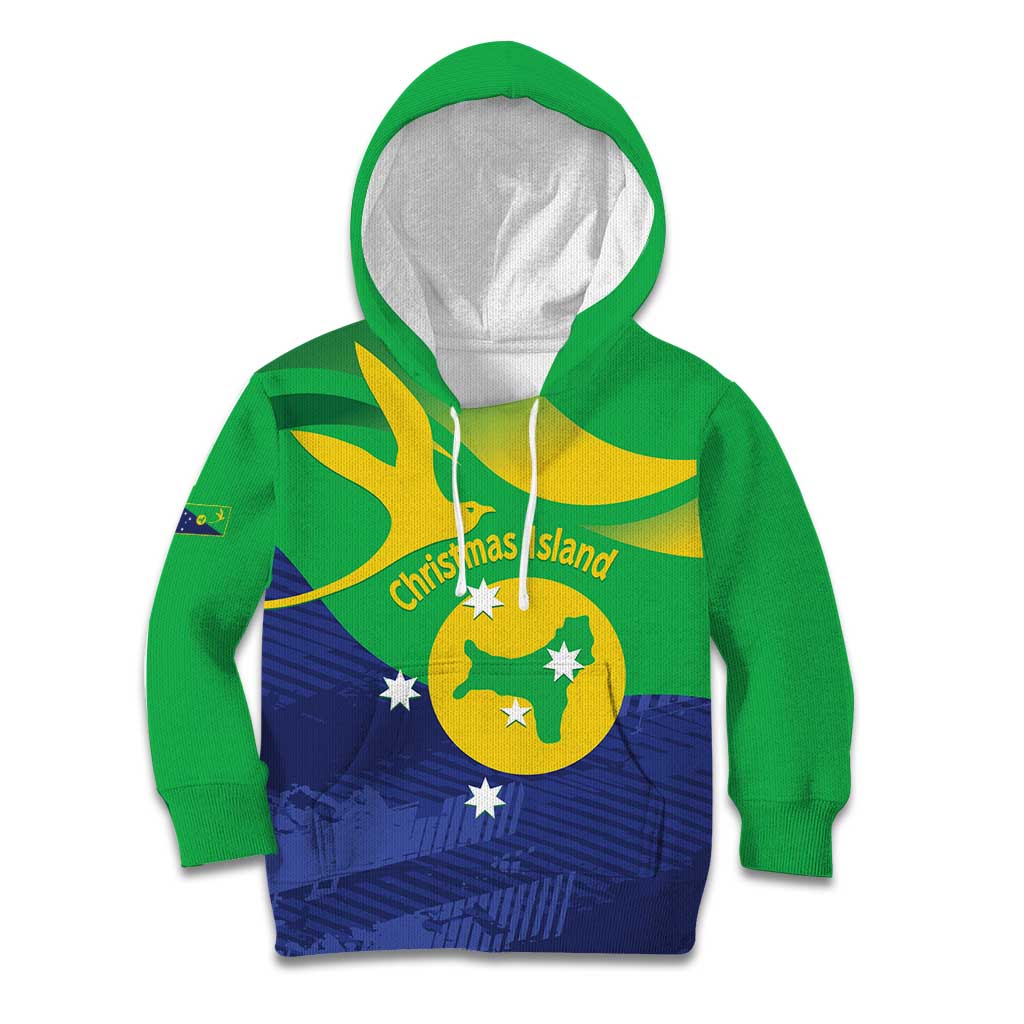 Personalised Australia Christmas Island Kid Hoodie Wilayah Pulau Krismas Flag Color - Vibe Hoodie