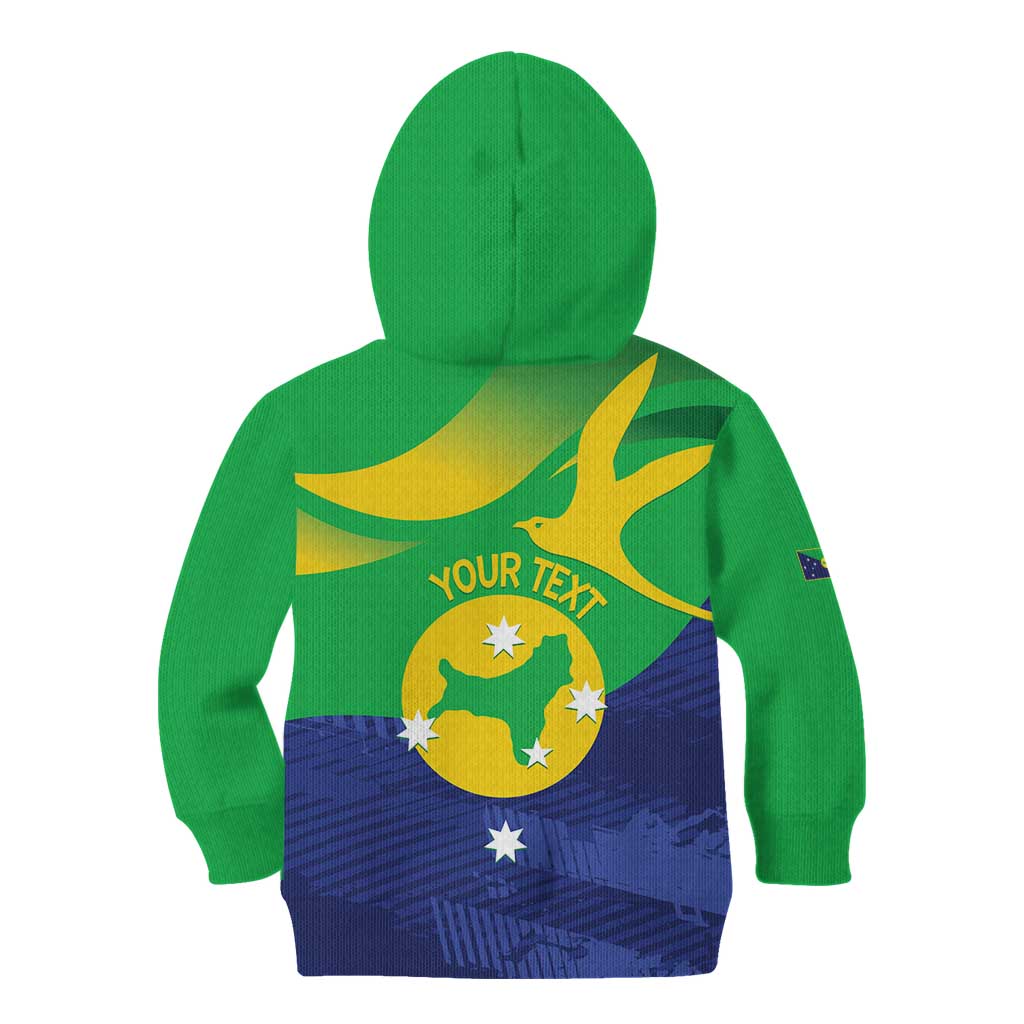 Personalised Australia Christmas Island Kid Hoodie Wilayah Pulau Krismas Flag Color - Vibe Hoodie