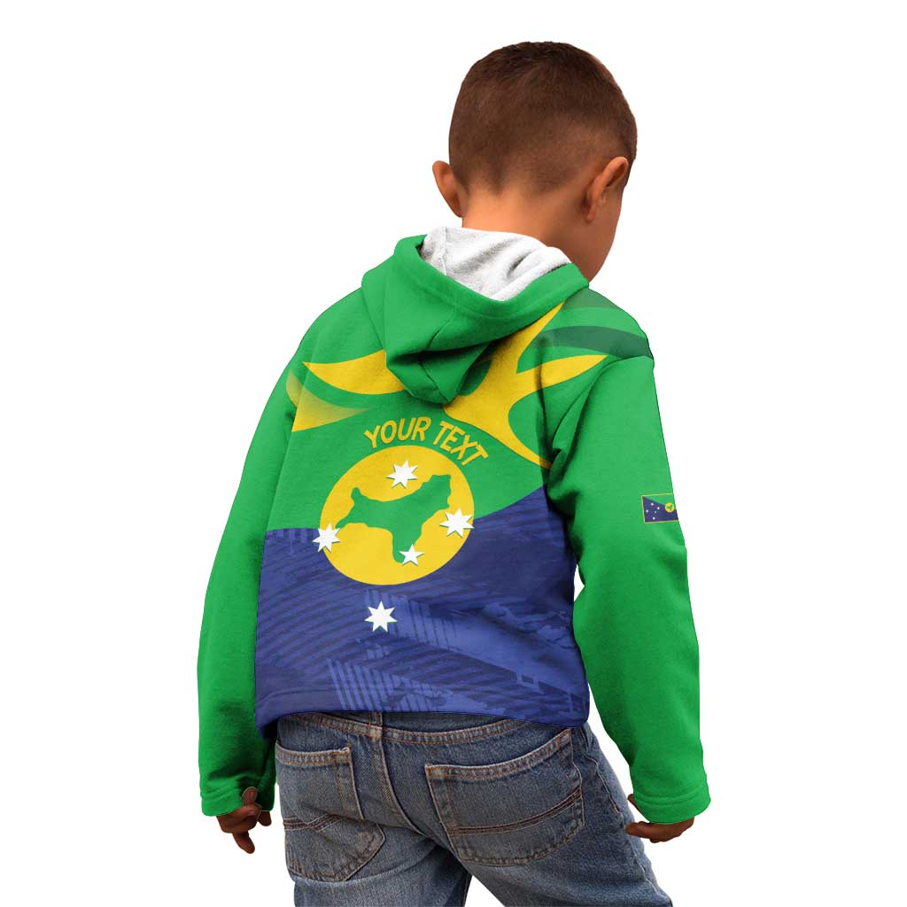 Personalised Australia Christmas Island Kid Hoodie Wilayah Pulau Krismas Flag Color - Vibe Hoodie