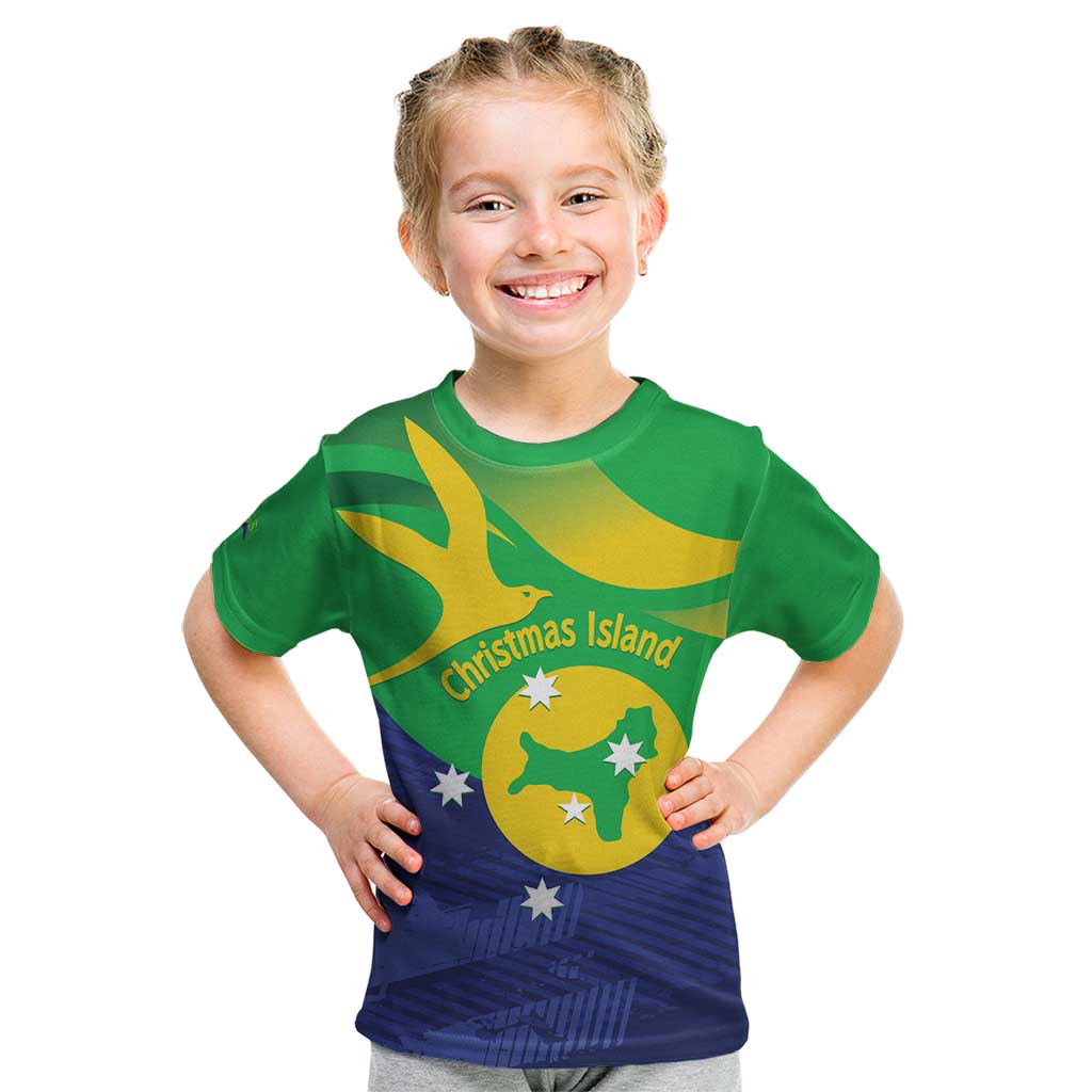 Personalised Australia Christmas Island Kid T Shirt Wilayah Pulau Krismas Flag Color - Vibe Hoodie