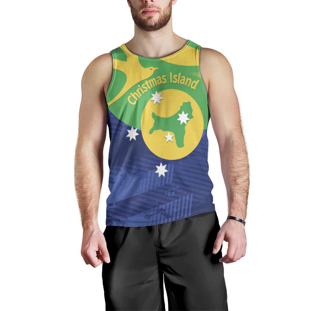 Personalised Australia Christmas Island Men Tank Top Wilayah Pulau Krismas Flag Color - Vibe Hoodie