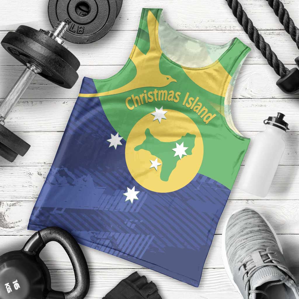 Personalised Australia Christmas Island Men Tank Top Wilayah Pulau Krismas Flag Color - Vibe Hoodie