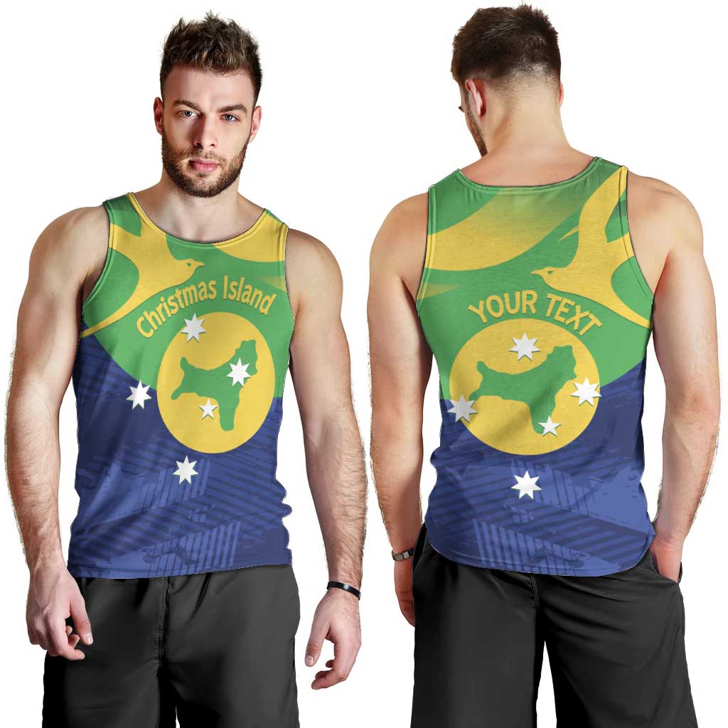 Personalised Australia Christmas Island Men Tank Top Wilayah Pulau Krismas Flag Color - Vibe Hoodie