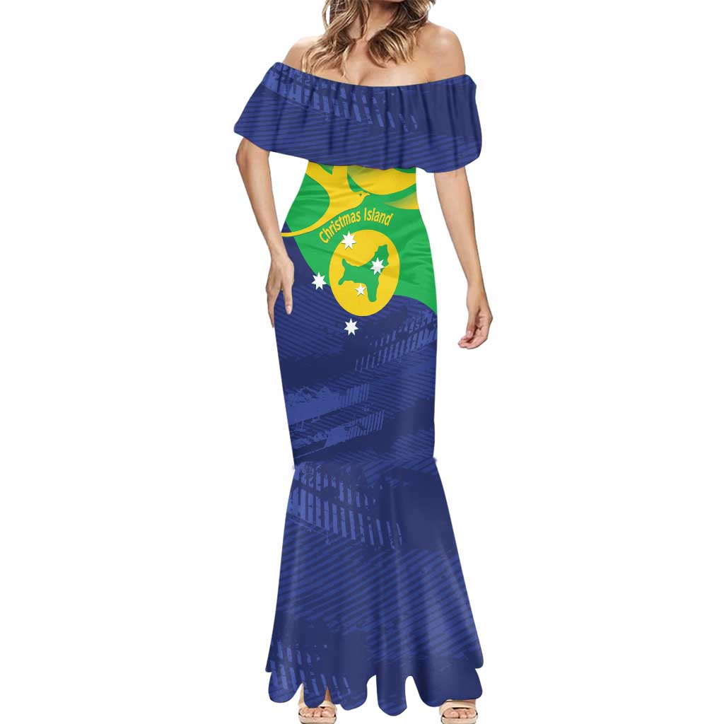 Personalised Australia Christmas Island Mermaid Dress Wilayah Pulau Krismas Flag Color - Vibe Hoodie