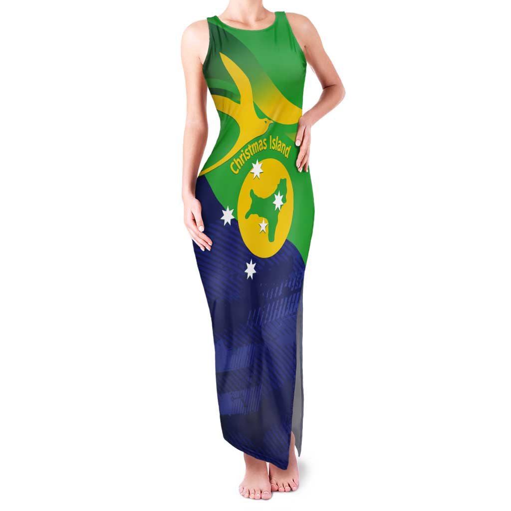 Personalised Australia Christmas Island Tank Maxi Dress Wilayah Pulau Krismas Flag Color - Vibe Hoodie