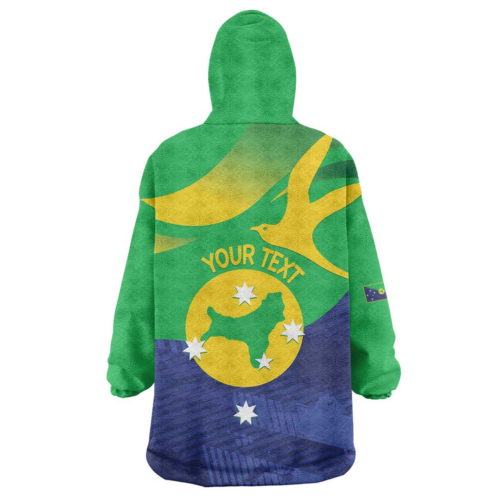 Personalised Australia Christmas Island Wearable Blanket Hoodie Wilayah Pulau Krismas Flag Color - Vibe Hoodie