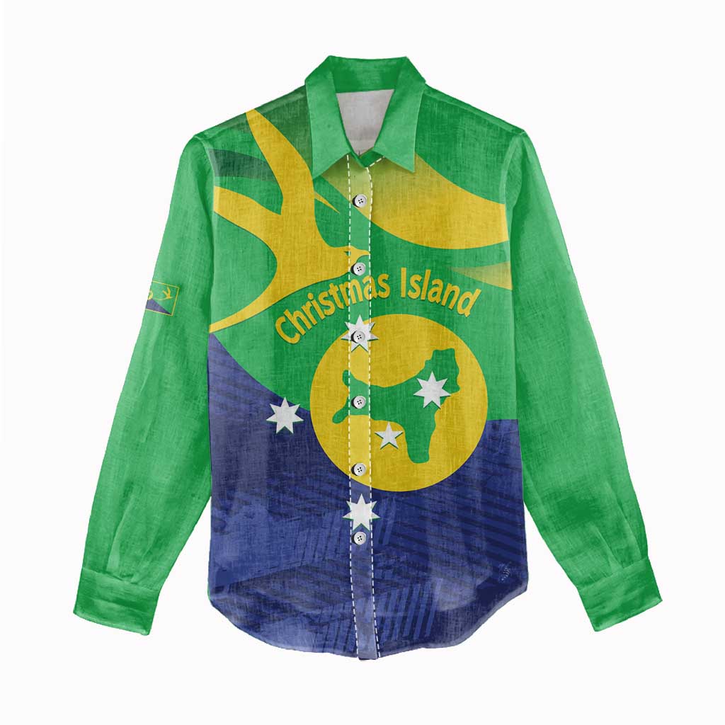 Personalised Australia Christmas Island Women Casual Shirt Wilayah Pulau Krismas Flag Color - Vibe Hoodie