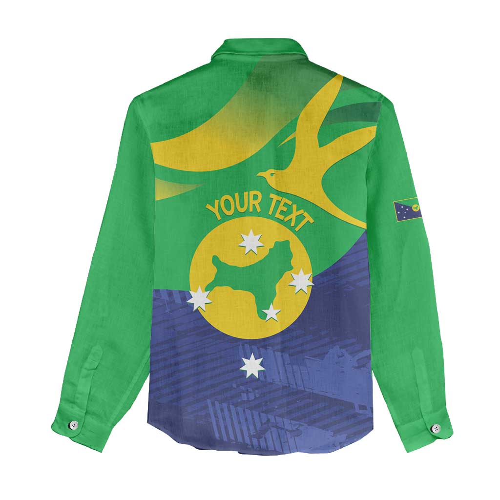 Personalised Australia Christmas Island Women Casual Shirt Wilayah Pulau Krismas Flag Color - Vibe Hoodie