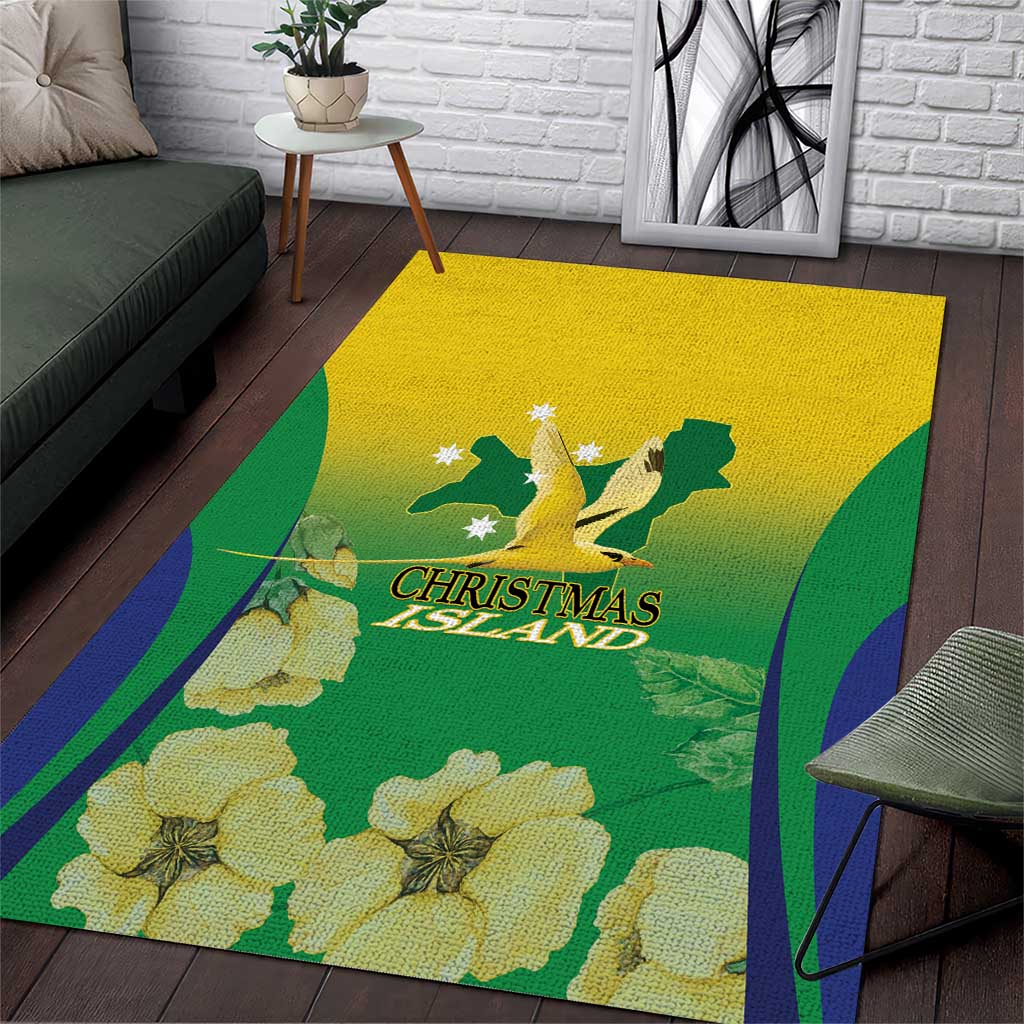 Australia Christmas Island Area Rug Golden Bosun Abutilon listeri With Map - Vibe Hoodie