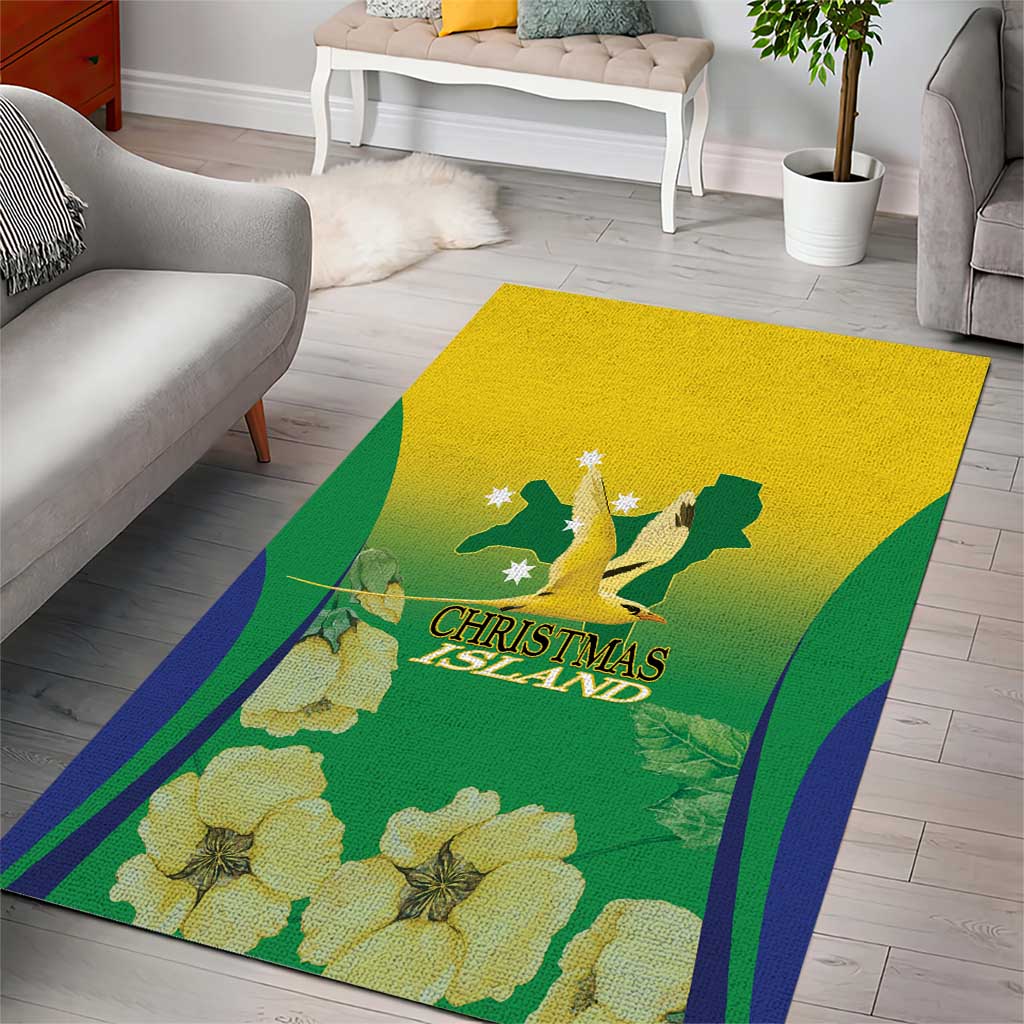 Australia Christmas Island Area Rug Golden Bosun Abutilon listeri With Map - Vibe Hoodie