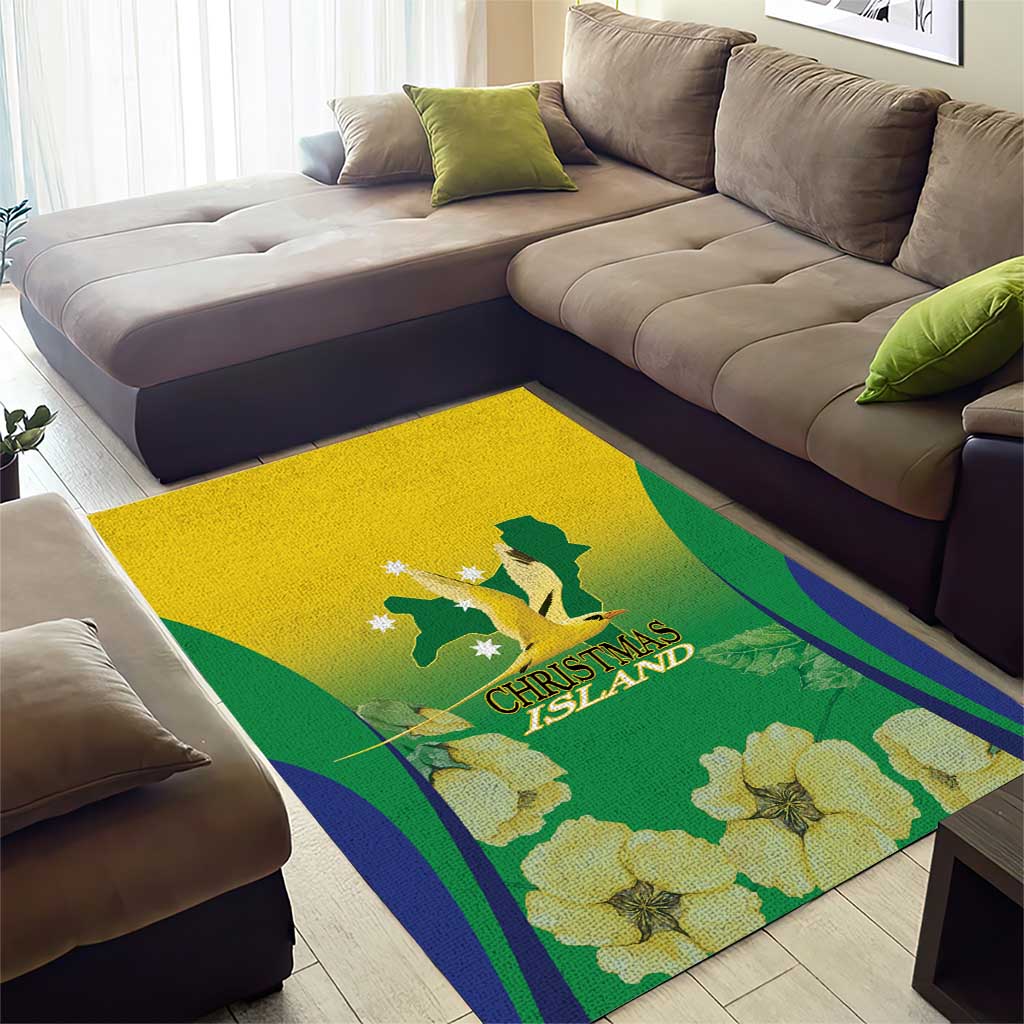 Australia Christmas Island Area Rug Golden Bosun Abutilon listeri With Map - Vibe Hoodie