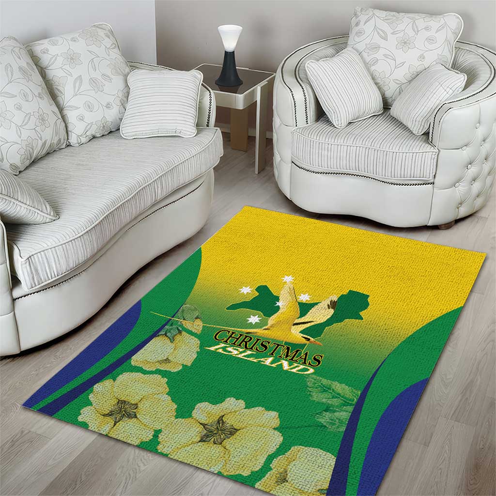 Australia Christmas Island Area Rug Golden Bosun Abutilon listeri With Map - Vibe Hoodie