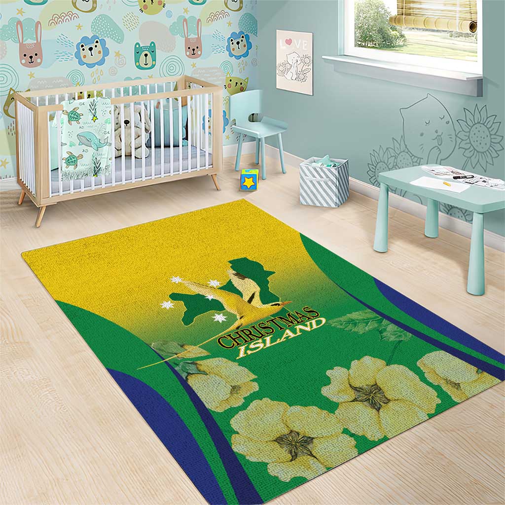 Australia Christmas Island Area Rug Golden Bosun Abutilon listeri With Map - Vibe Hoodie