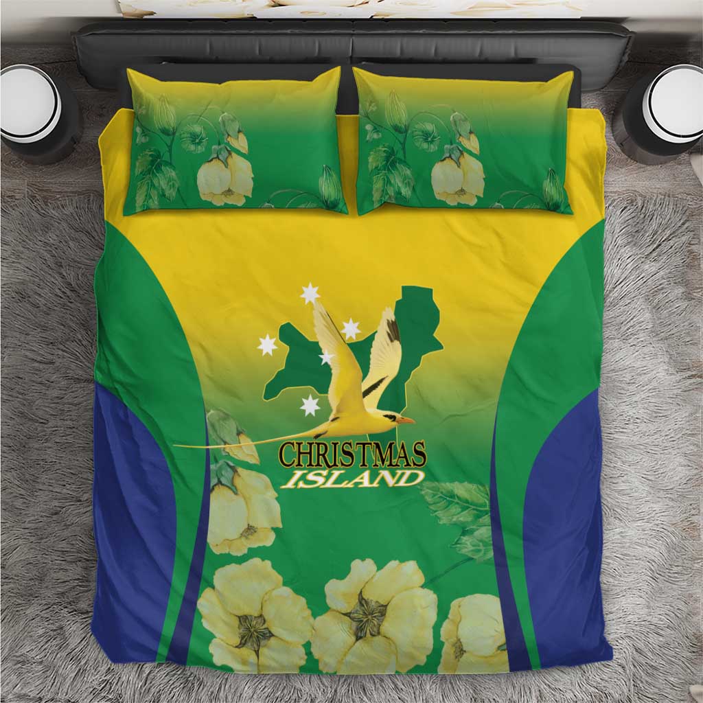 Australia Christmas Island Bedding Set Golden Bosun Abutilon listeri With Map - Vibe Hoodie