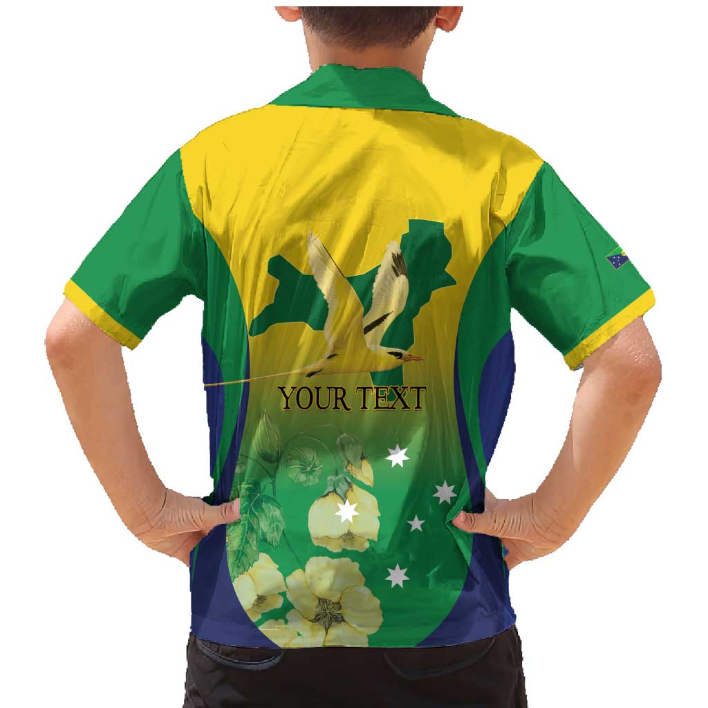 Personalised Australia Christmas Island Family Matching Mermaid Dress and Hawaiian Shirt Golden Bosun Abutilon listeri With Map - Vibe Hoodie