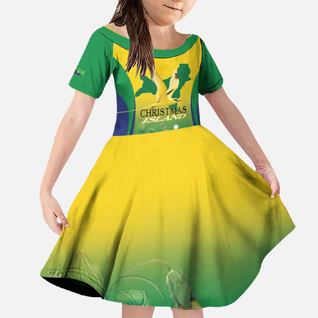 Personalised Australia Christmas Island Family Matching Mermaid Dress and Hawaiian Shirt Golden Bosun Abutilon listeri With Map - Vibe Hoodie