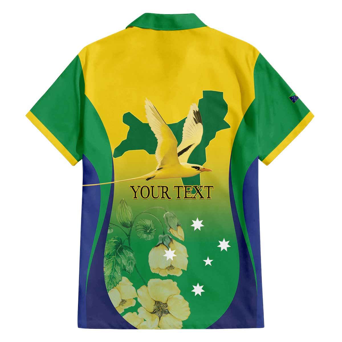 Personalised Australia Christmas Island Family Matching Off The Shoulder Long Sleeve Dress and Hawaiian Shirt Golden Bosun Abutilon listeri With Map - Vibe Hoodie