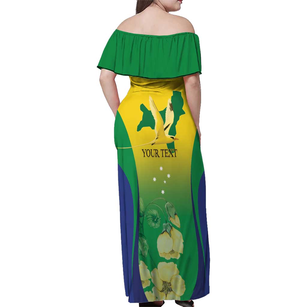 Personalised Australia Christmas Island Family Matching Off Shoulder Maxi Dress and Hawaiian Shirt Golden Bosun Abutilon listeri With Map - Vibe Hoodie