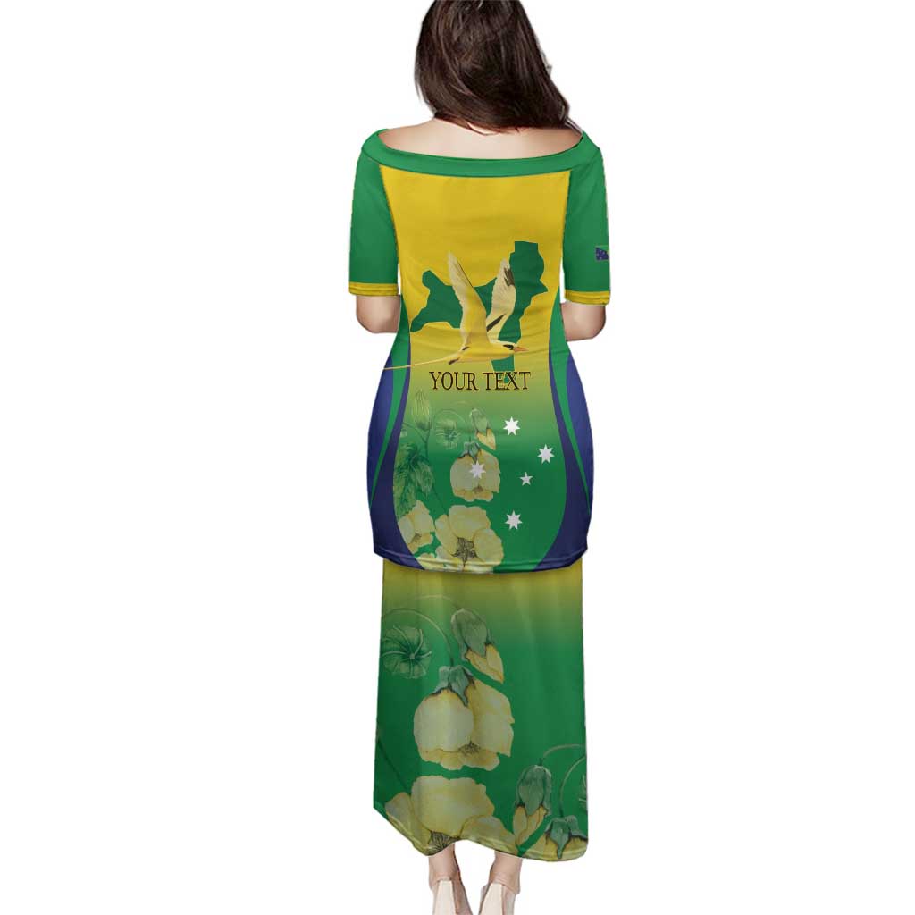 Personalised Australia Christmas Island Family Matching Puletasi and Hawaiian Shirt Golden Bosun Abutilon listeri With Map - Vibe Hoodie