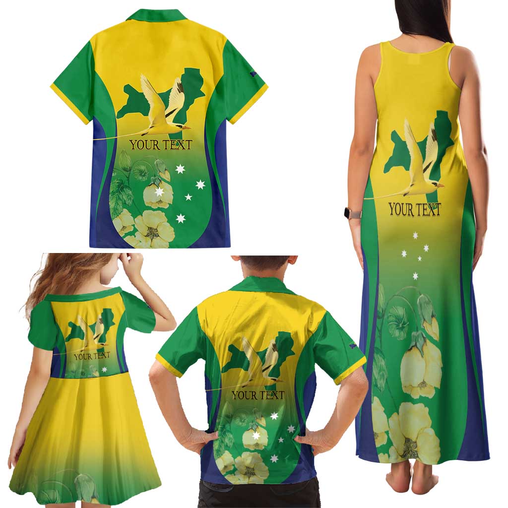 Personalised Australia Christmas Island Family Matching Tank Maxi Dress and Hawaiian Shirt Golden Bosun Abutilon listeri With Map - Vibe Hoodie