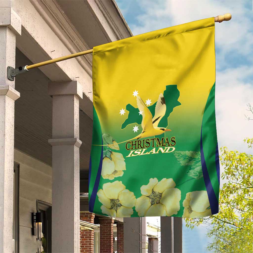 Australia Christmas Island Garden Flag Golden Bosun Abutilon listeri With Map - Vibe Hoodie