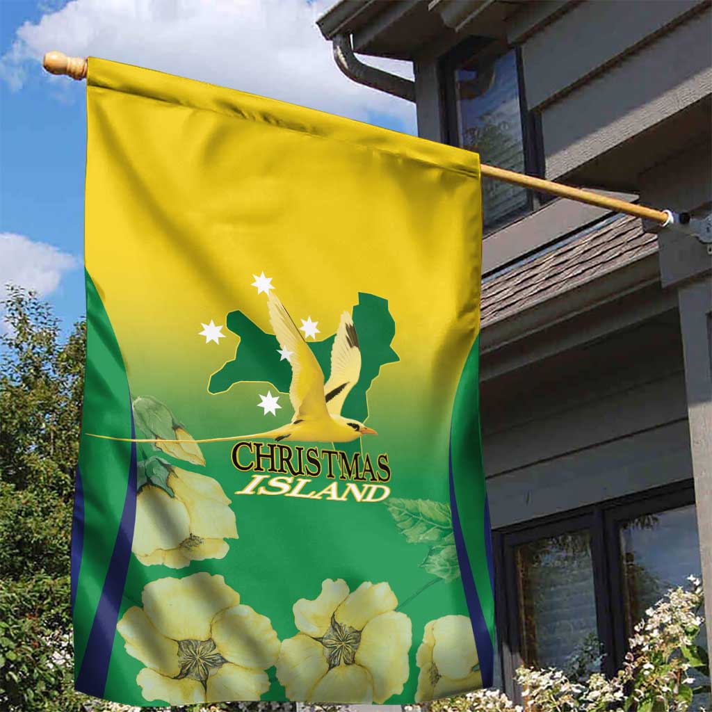 Australia Christmas Island Garden Flag Golden Bosun Abutilon listeri With Map - Vibe Hoodie