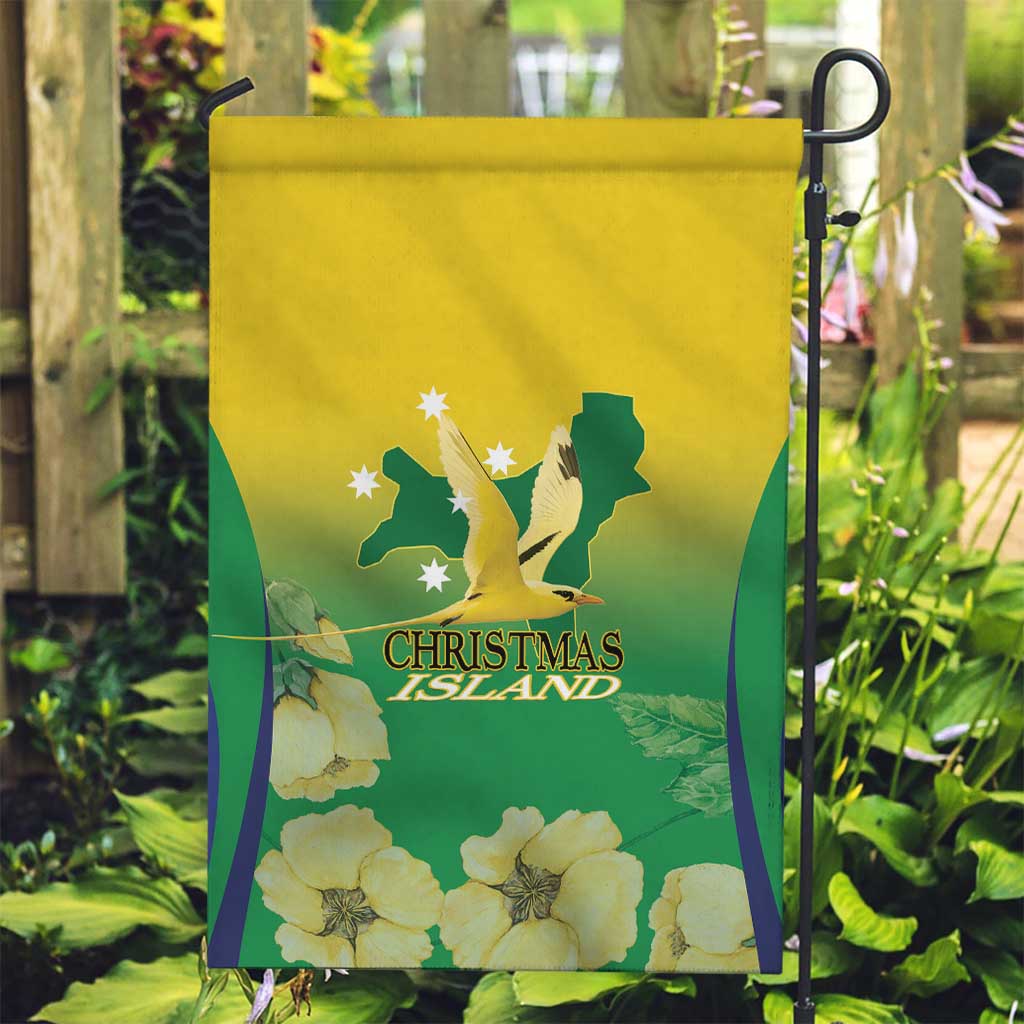 Australia Christmas Island Garden Flag Golden Bosun Abutilon listeri With Map - Vibe Hoodie