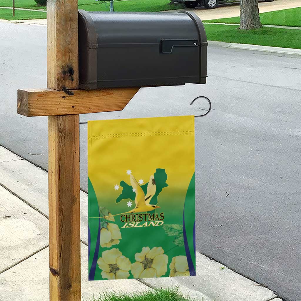 Australia Christmas Island Garden Flag Golden Bosun Abutilon listeri With Map - Vibe Hoodie