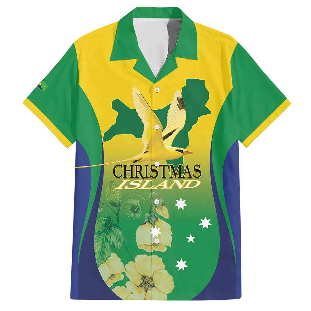 Personalised Australia Christmas Island Hawaiian Shirt Golden Bosun Abutilon listeri With Map - Vibe Hoodie