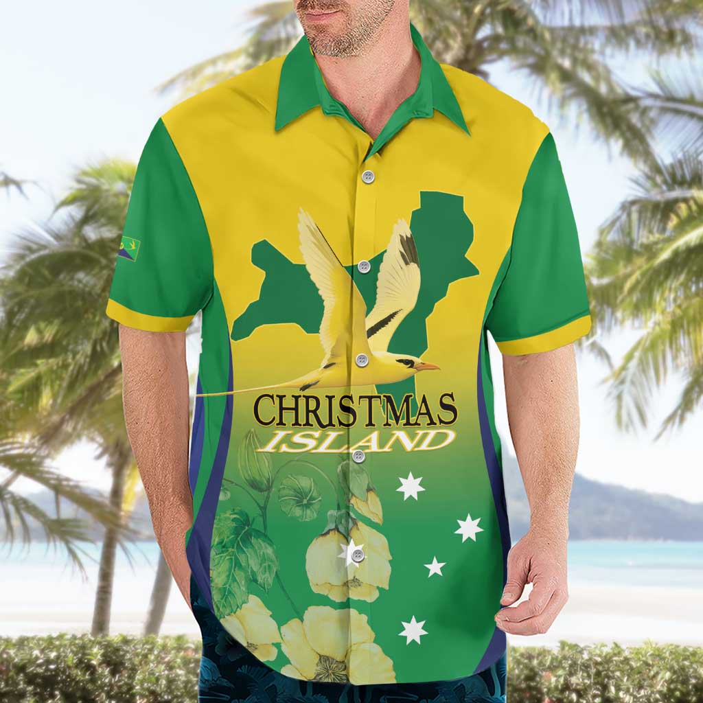 Personalised Australia Christmas Island Hawaiian Shirt Golden Bosun Abutilon listeri With Map - Vibe Hoodie