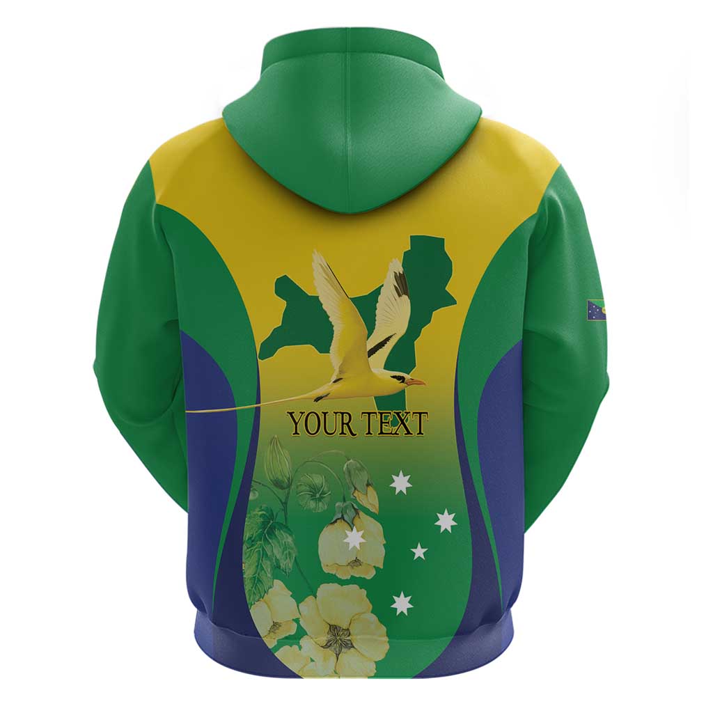 Personalised Australia Christmas Island Hoodie Golden Bosun Abutilon listeri With Map - Vibe Hoodie