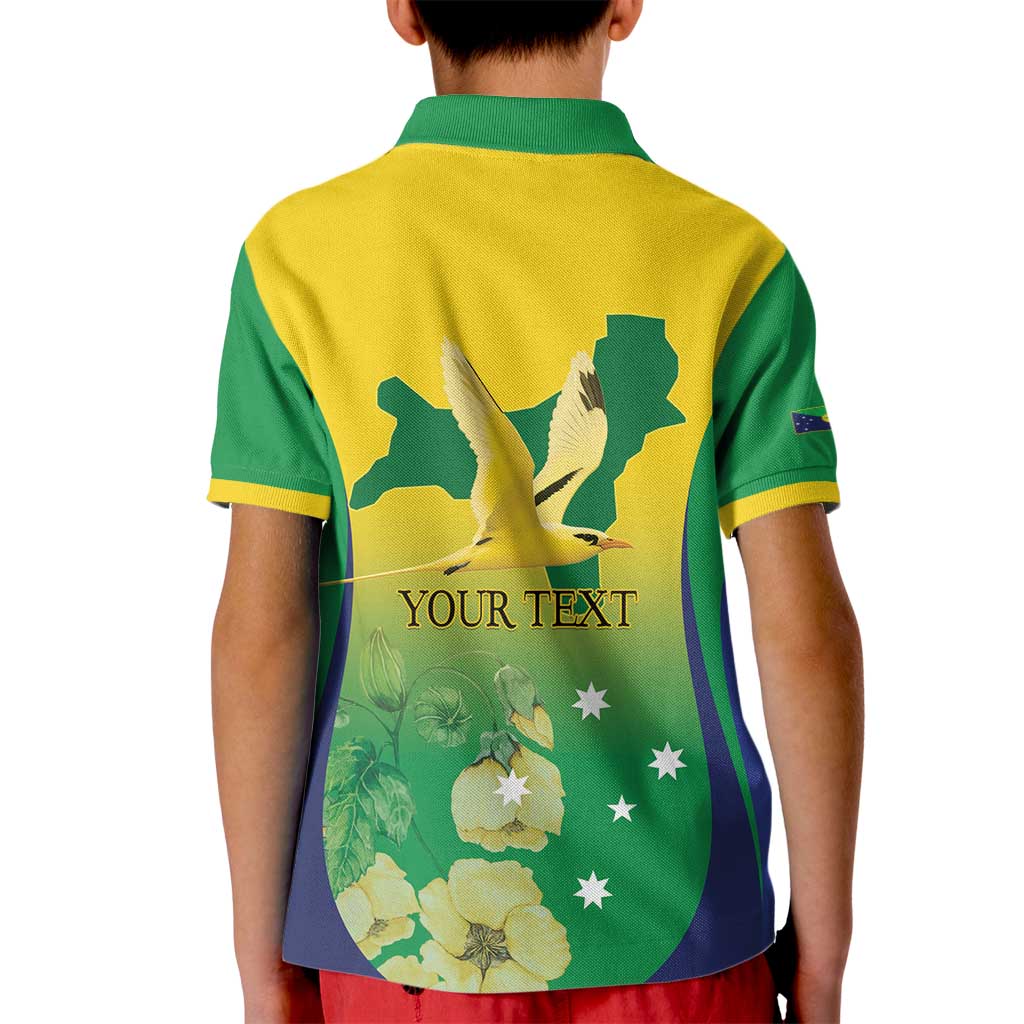 Personalised Australia Christmas Island Kid Polo Shirt Golden Bosun Abutilon listeri With Map - Vibe Hoodie